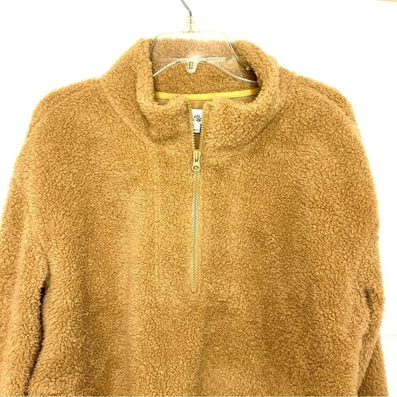 Koolaburra by Ugg quarter zip tan camel teddy bear sheep women’s size large - Picture 2 of 7